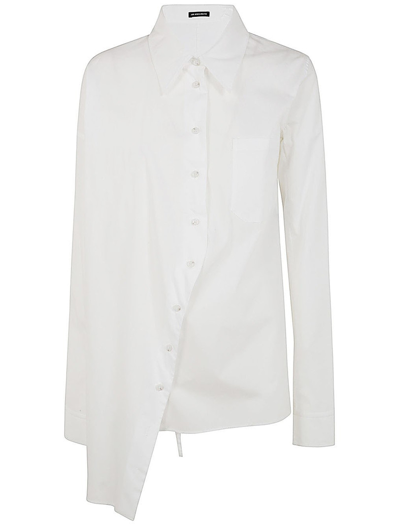 Ann Demeulemeester JULA DROPPED SHOULDER SHIRT POPELINE WHITE outlook