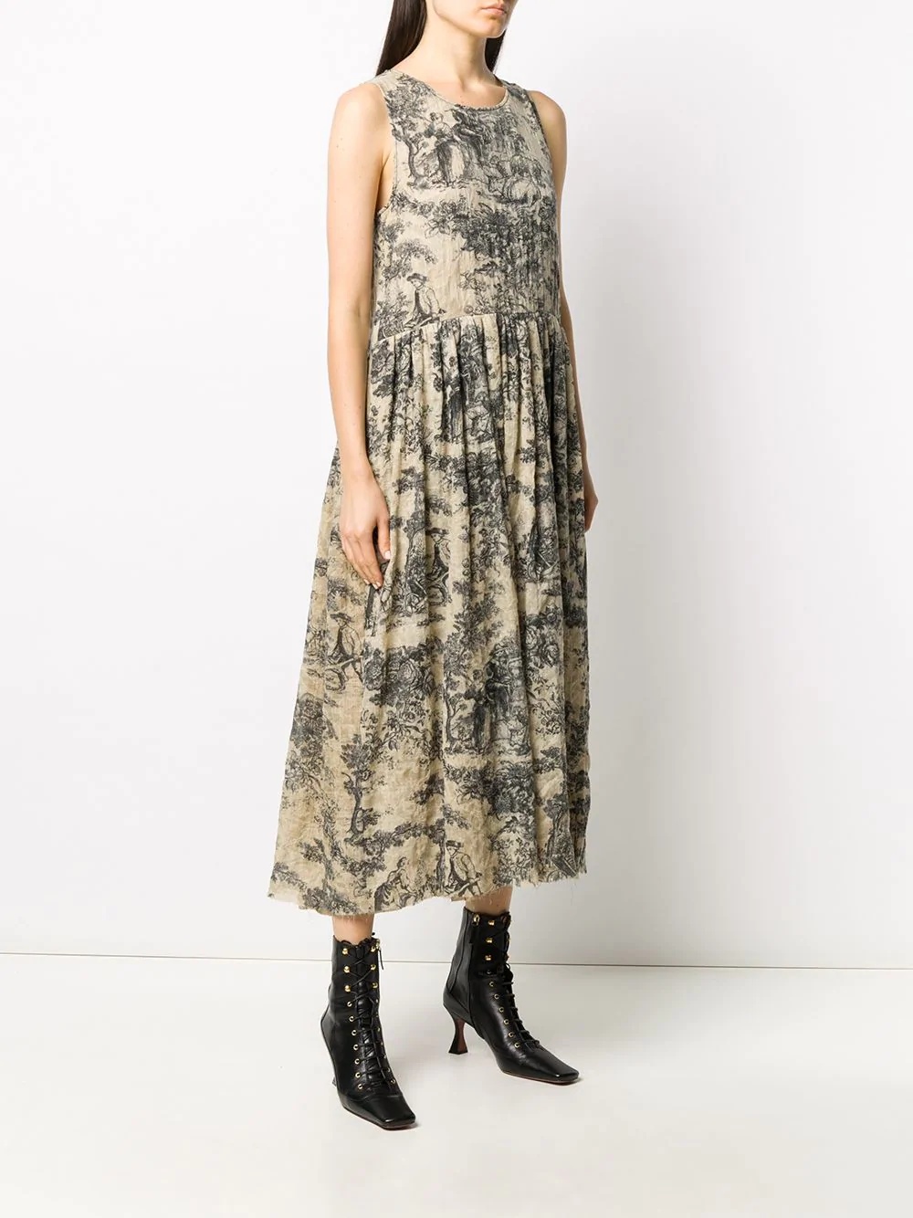 floral print sleeveless midi dress - 3