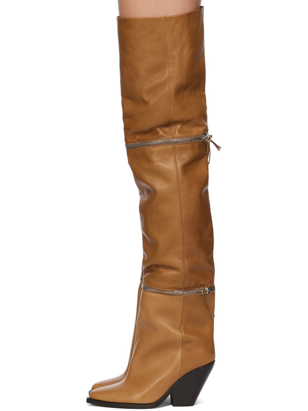 Tan Lelodie Tall Boots - 3