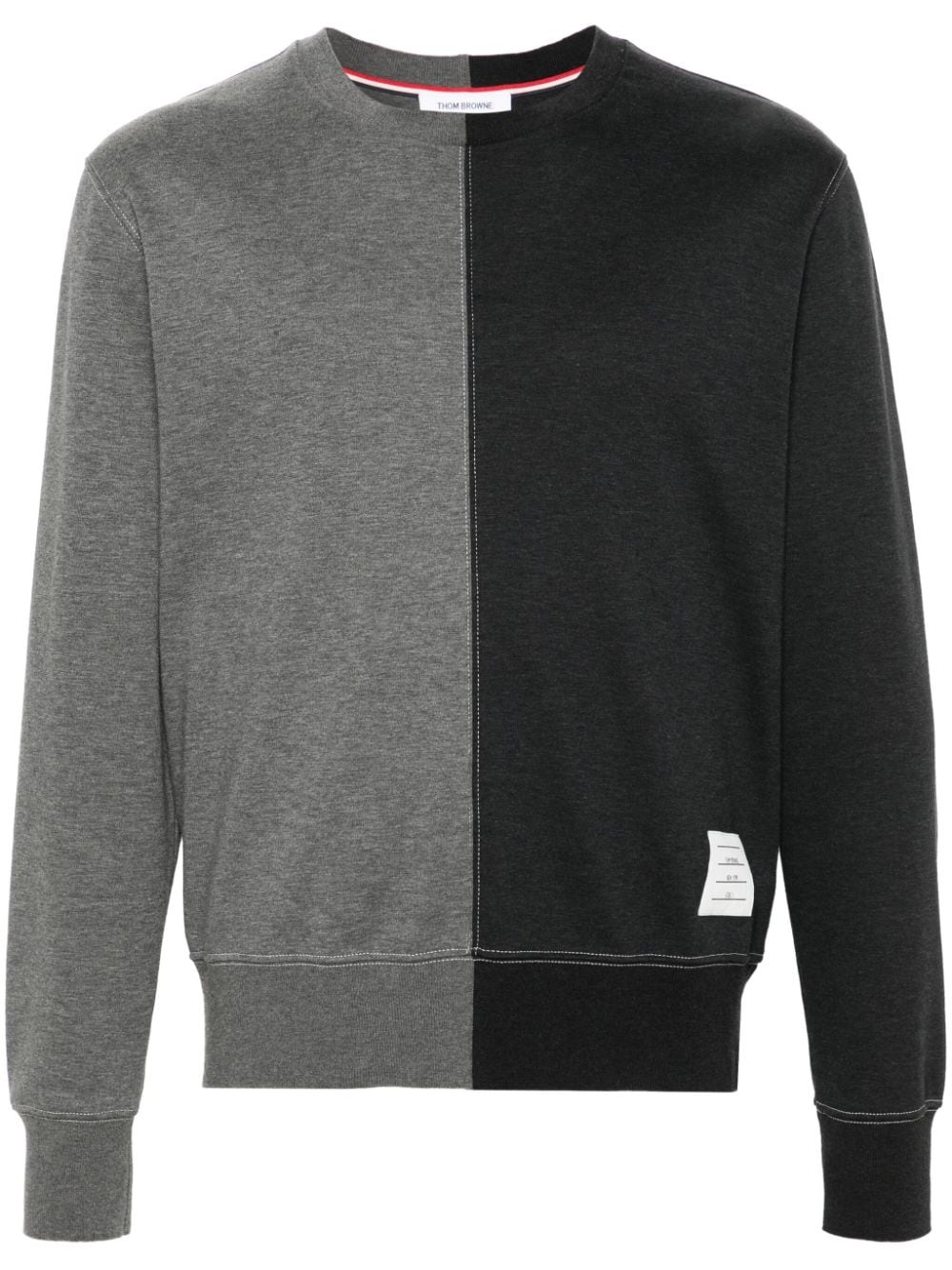 colour-block cotton jumper - 1