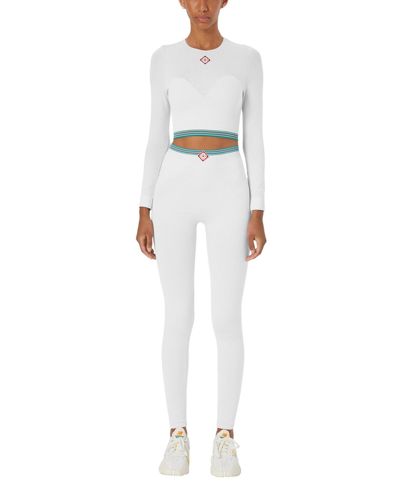 CASABLANCA White Seamless Ribbed Legging outlook