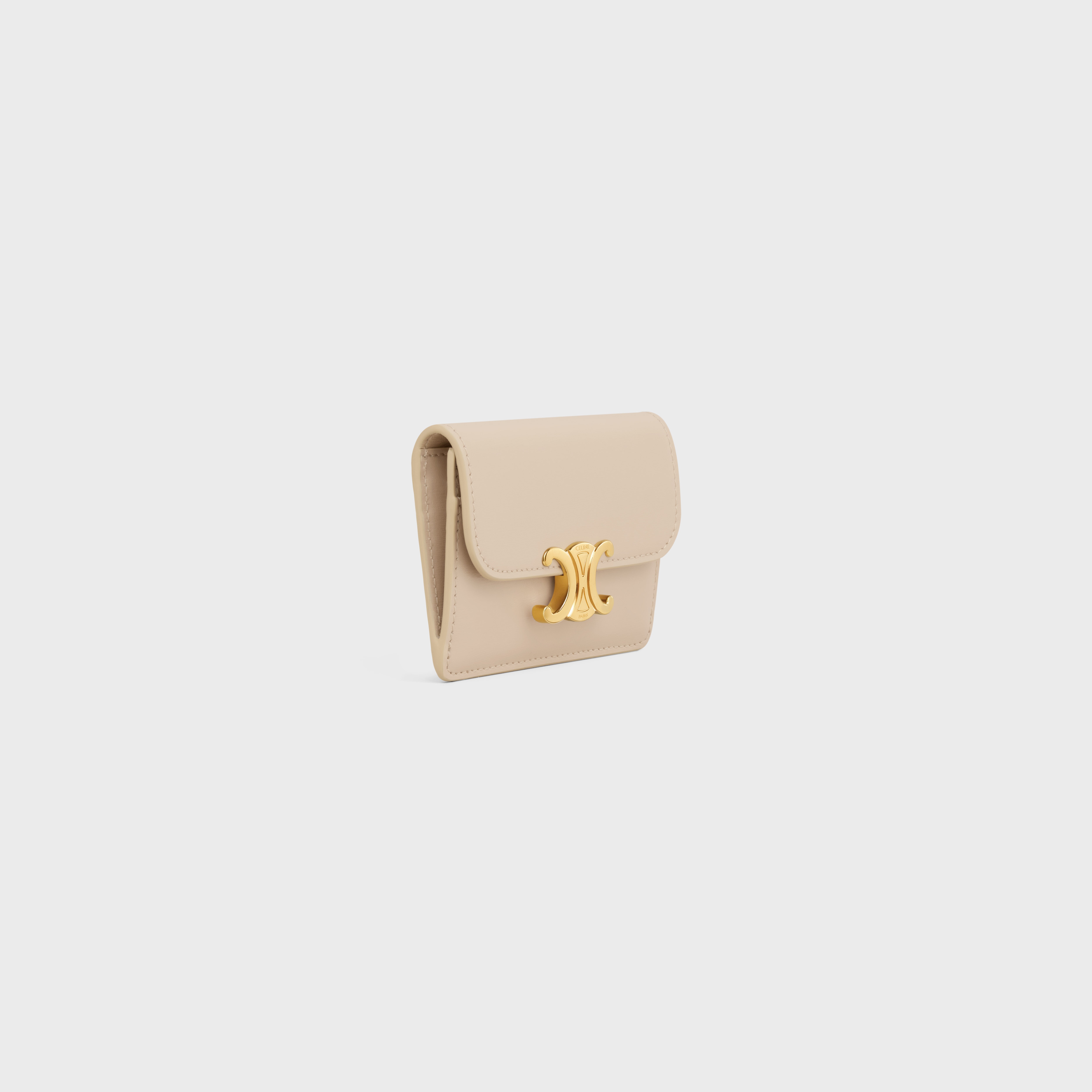 CARD HOLDER WITH FLAP TRIOMPHE in Shiny calfskin - 2