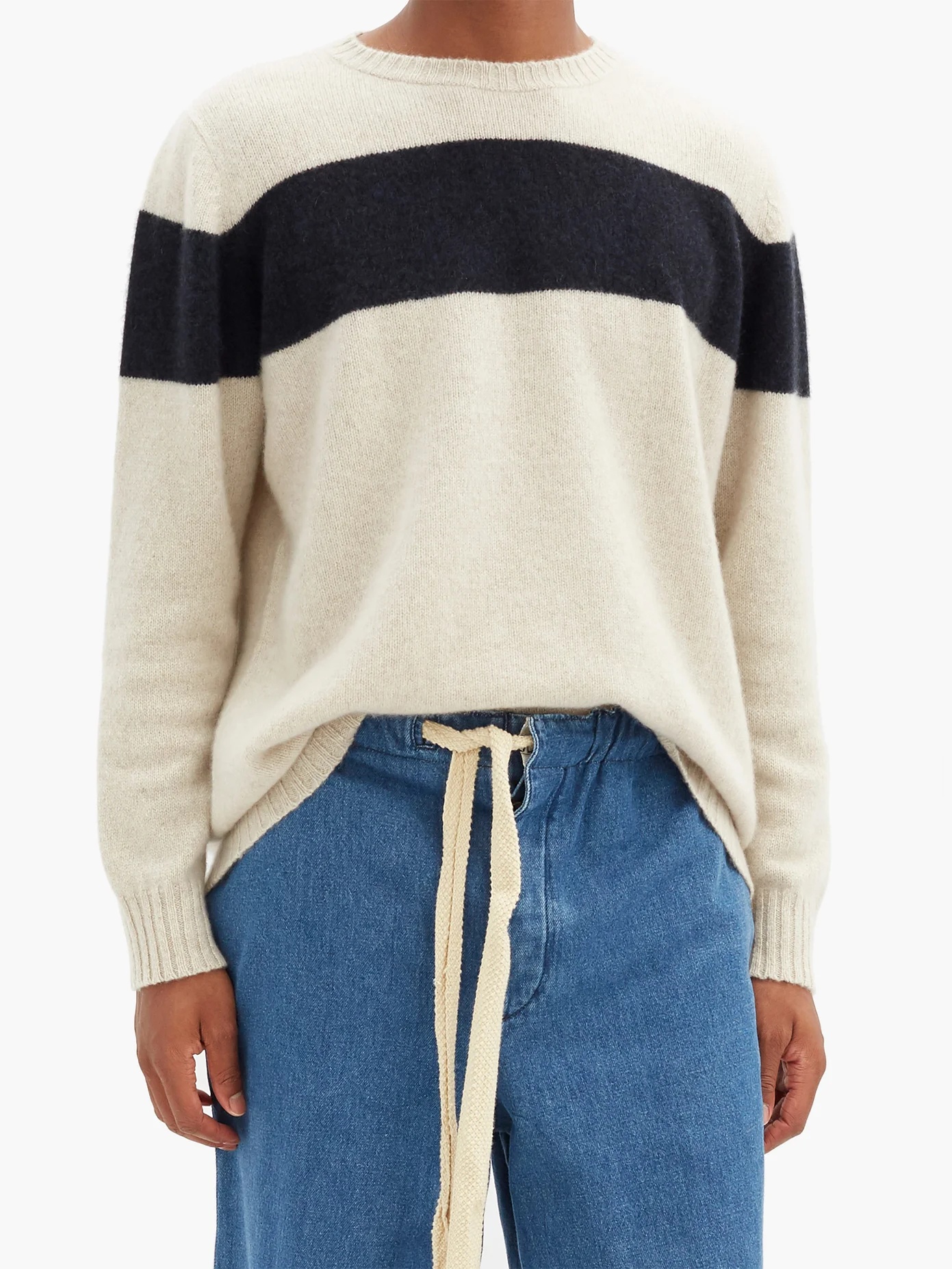 Racing-stripe cashmere sweater - 2