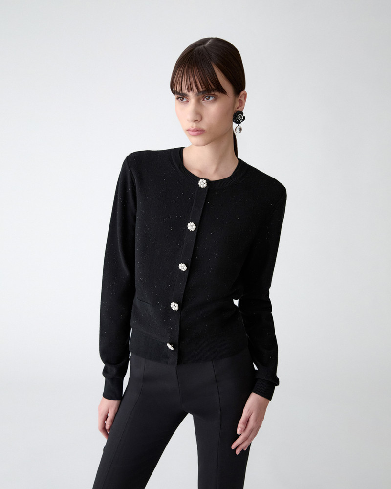 CAROLINA HERRERA Sequined Cardigan with Pearl Buttons outlook