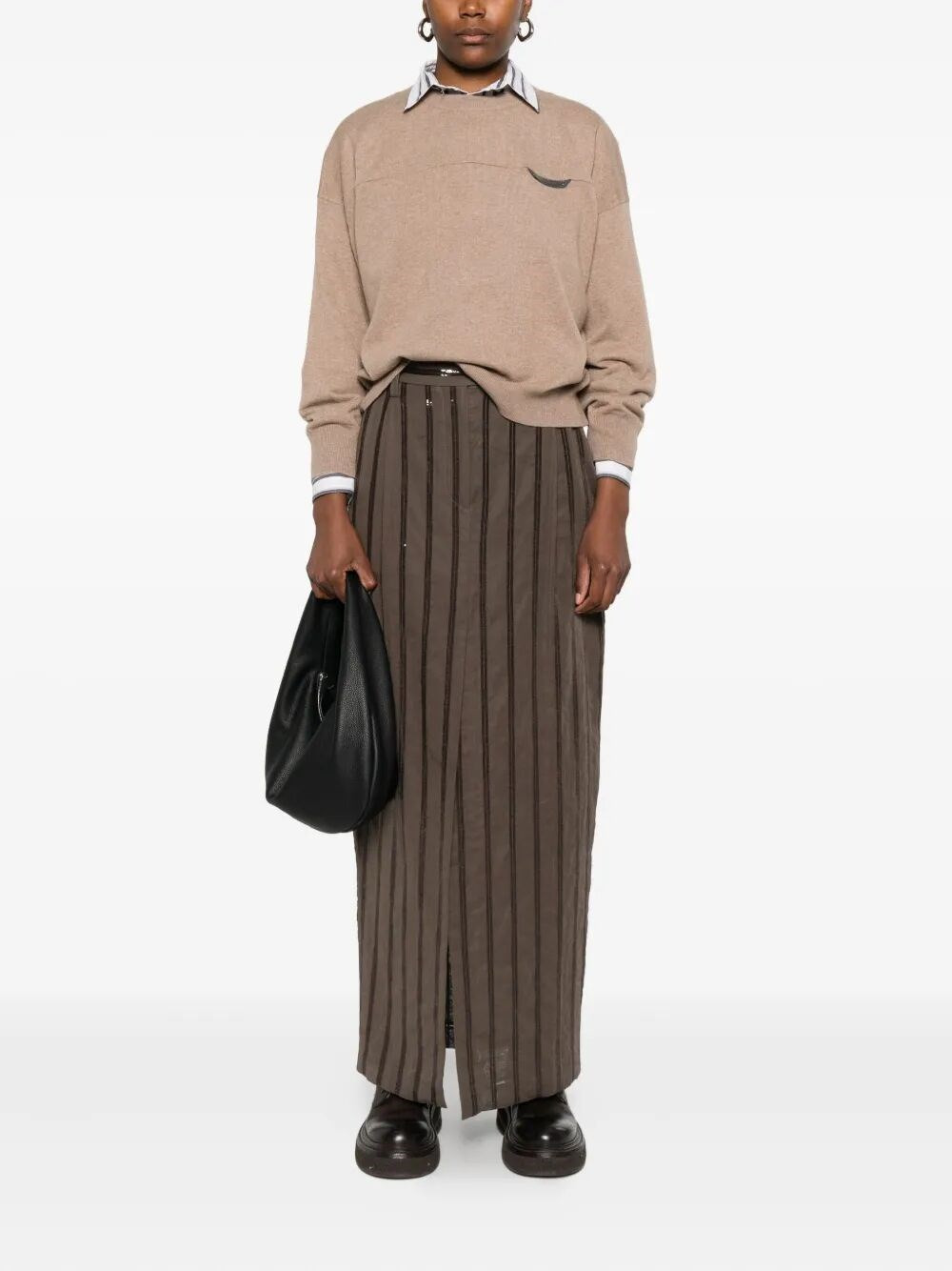 Introducing the 'CASHMERE ROUND NECK SWEATER', a luxurious piece from the esteemed brand BRUNELLO CU - 1