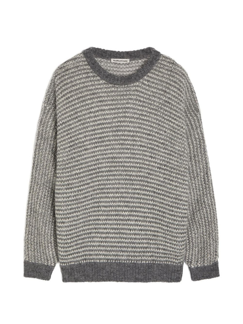 striped crew-neck sweater 1