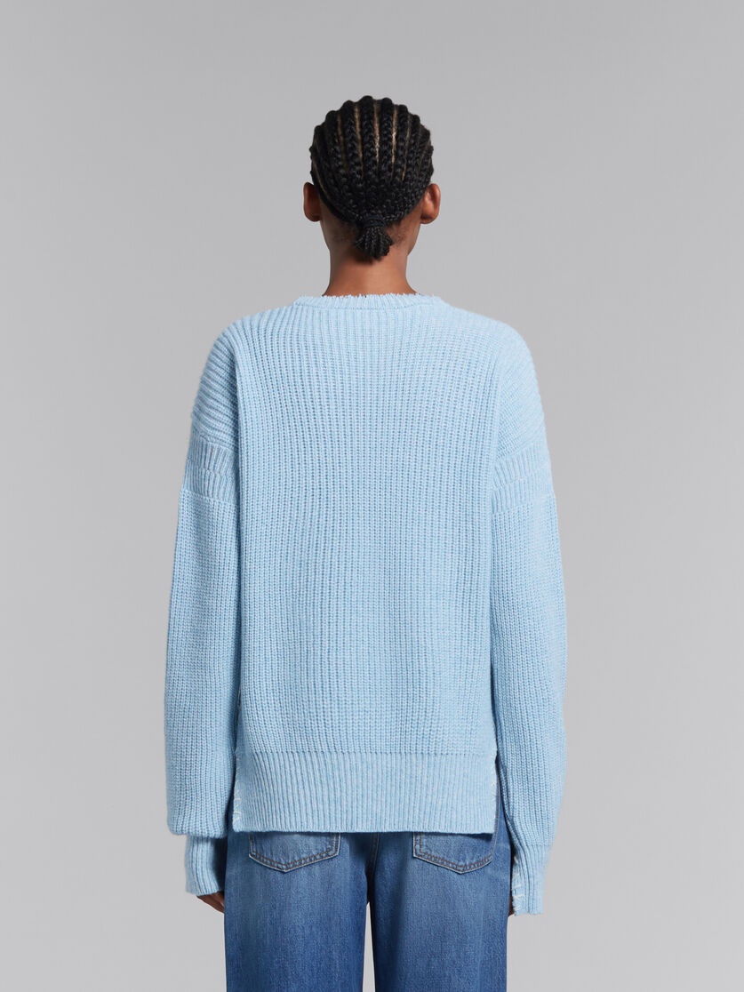 BLUE MOULINÉ JUMPER WITH MENDING - 3