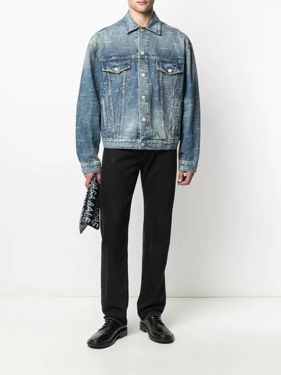 BALENCIAGA logo print denim jacket outlook