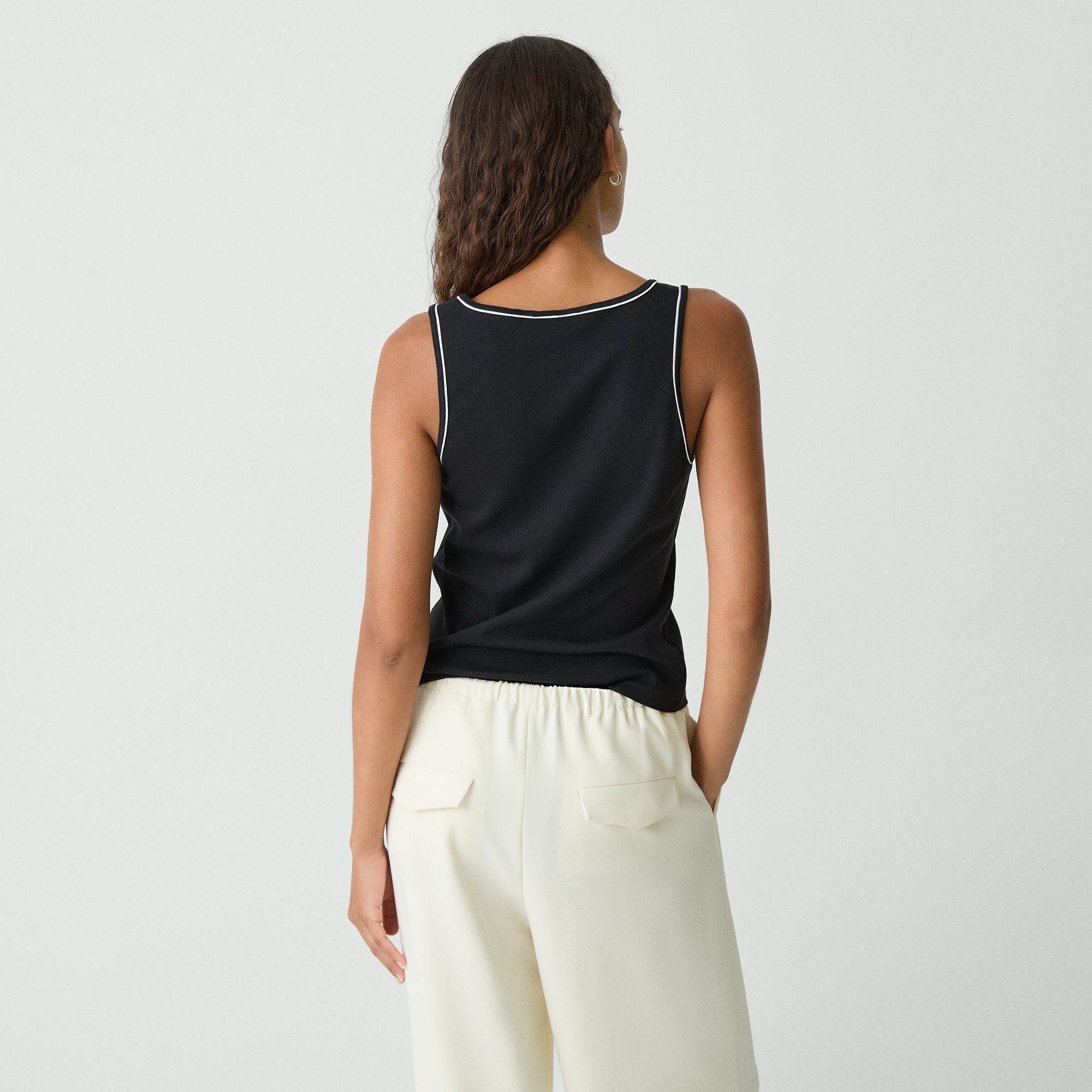 Scoop Neck Tank Top in Compact Stretch Knit - 4
