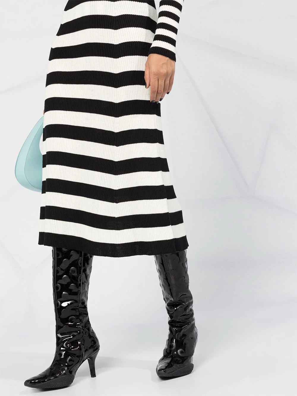 striped knitted midi skirt - 3