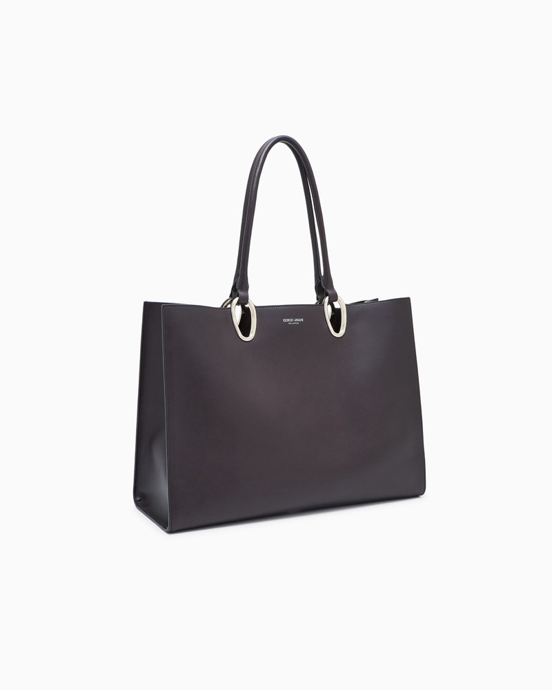 GIORGIO ARMANI MEDIUM SHOPPER BAG IN LEATHER outlook