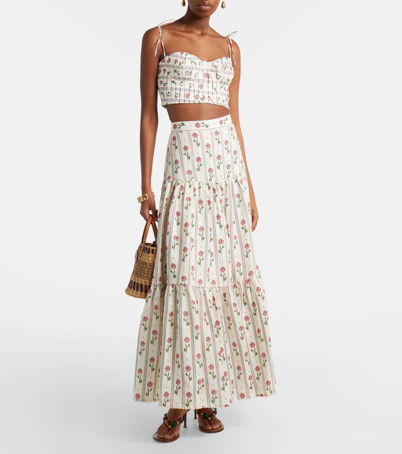 Agua by Agua Bendita Morgina floral linen top outlook