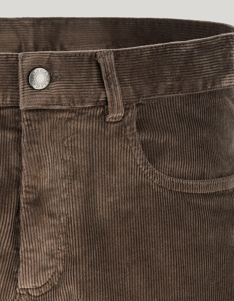 DARK BROWN REGULAR FIT SOFT TOUCH CORDUROY PANTS 5