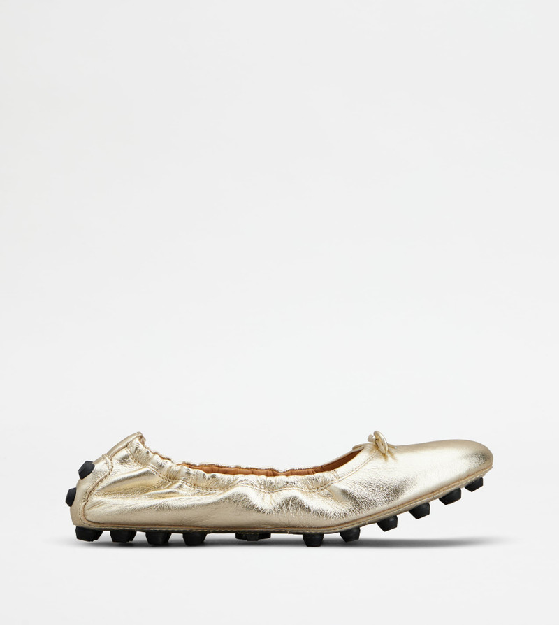 BUBBLE BALLERINAS IN LEATHER - GOLD - 1