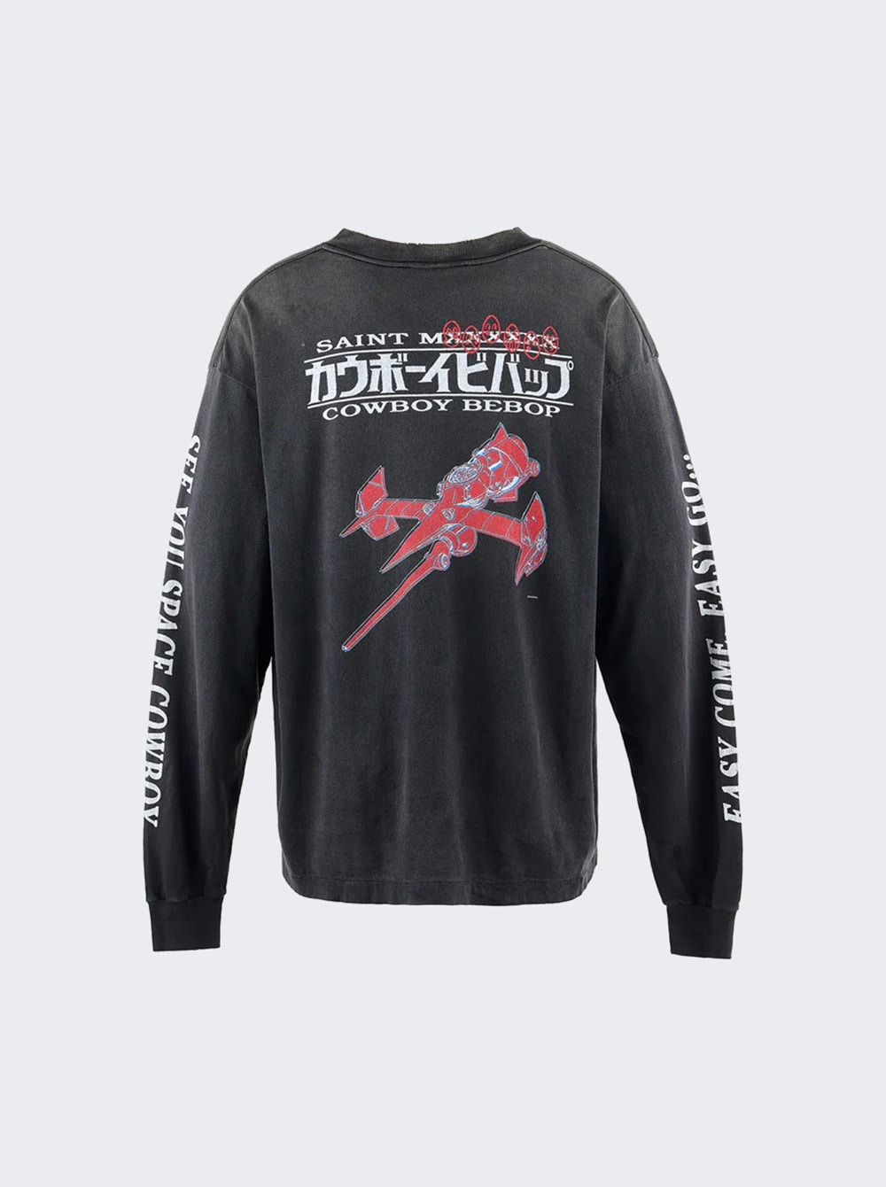 X Cowboy Bebop Easy Come Long Sleeve Tee Black - 2