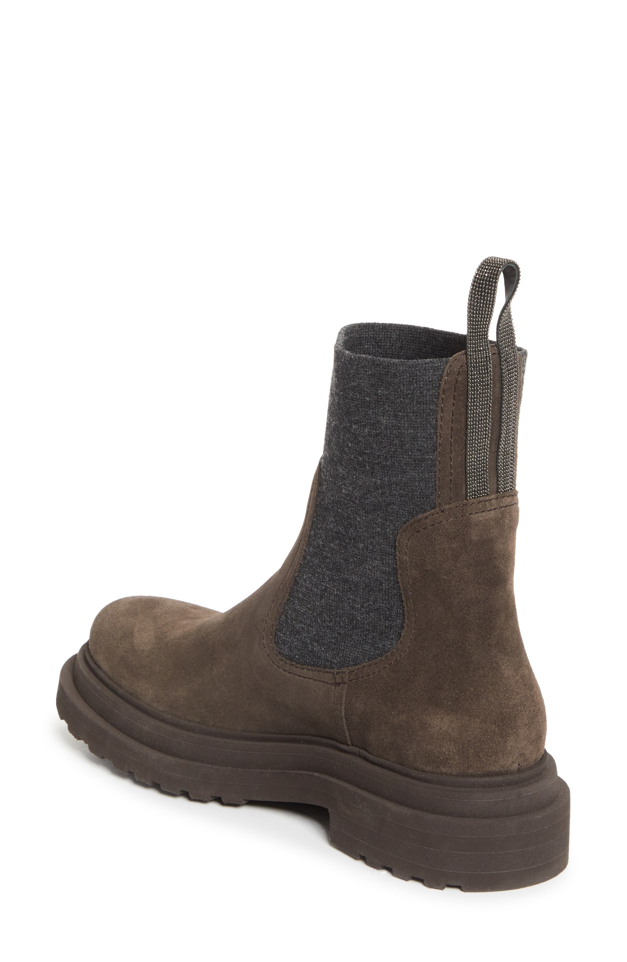 Brunello Cucinelli Monili Trim Chelsea Boot in Dark Brown at Nordstrom - 2