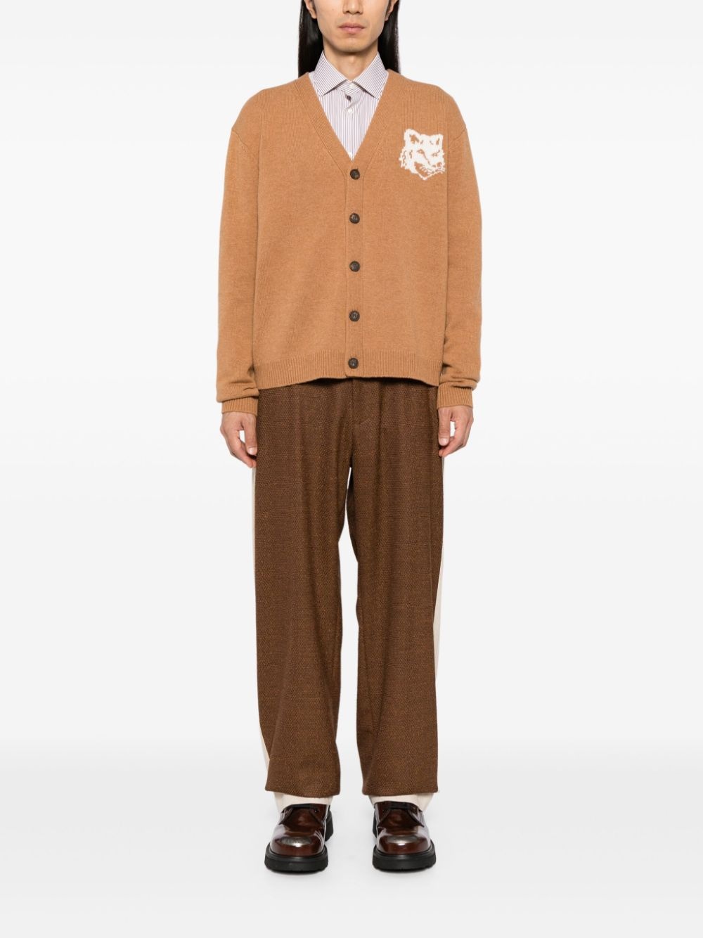 Fox head intarsia cardigan - 2