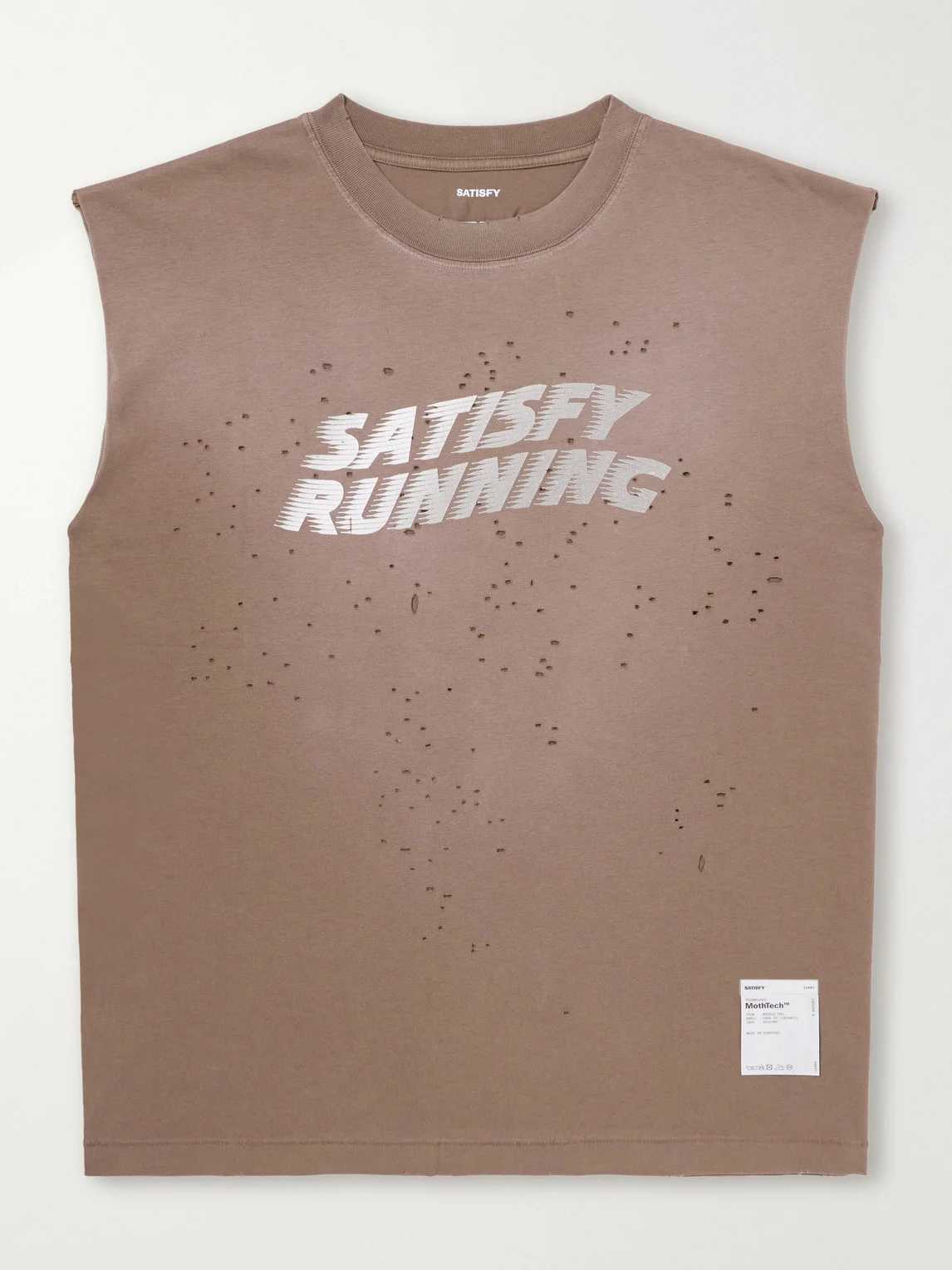 Distressed Logo-Print MothTech™ Organic Cotton-Jersey Tank Top - 1