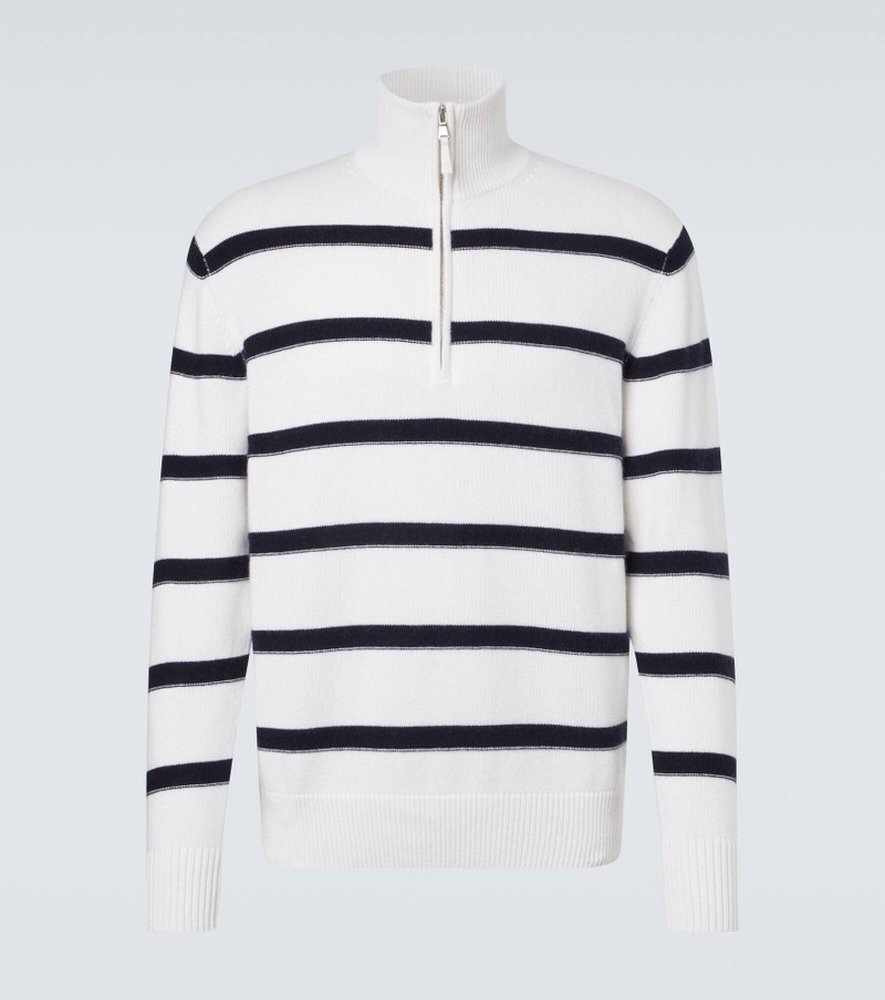 Striped cotton and cashmere sweater 1