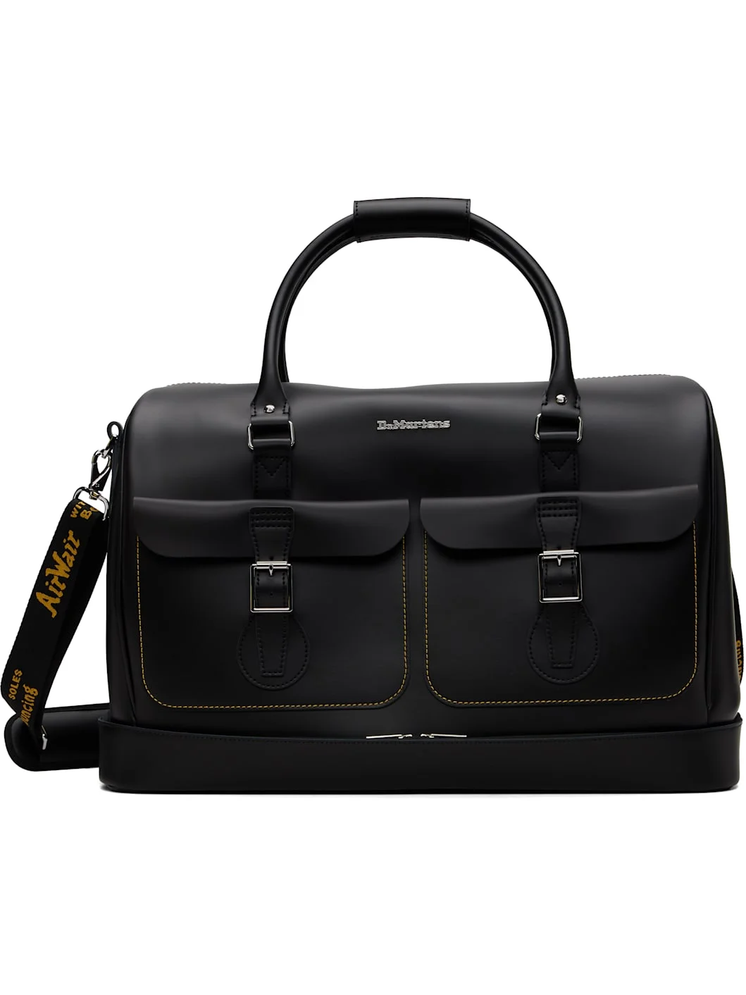 Black Smooth Leather Weekender Bag - 1