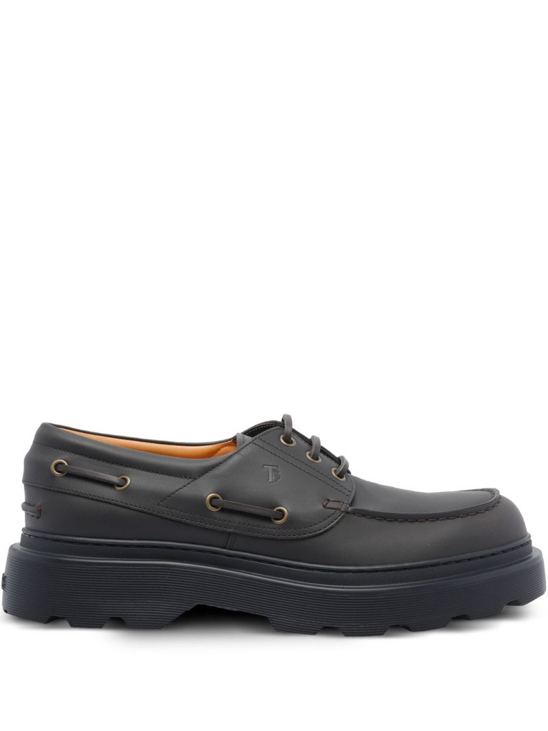 lace-up platform boat shoes 1