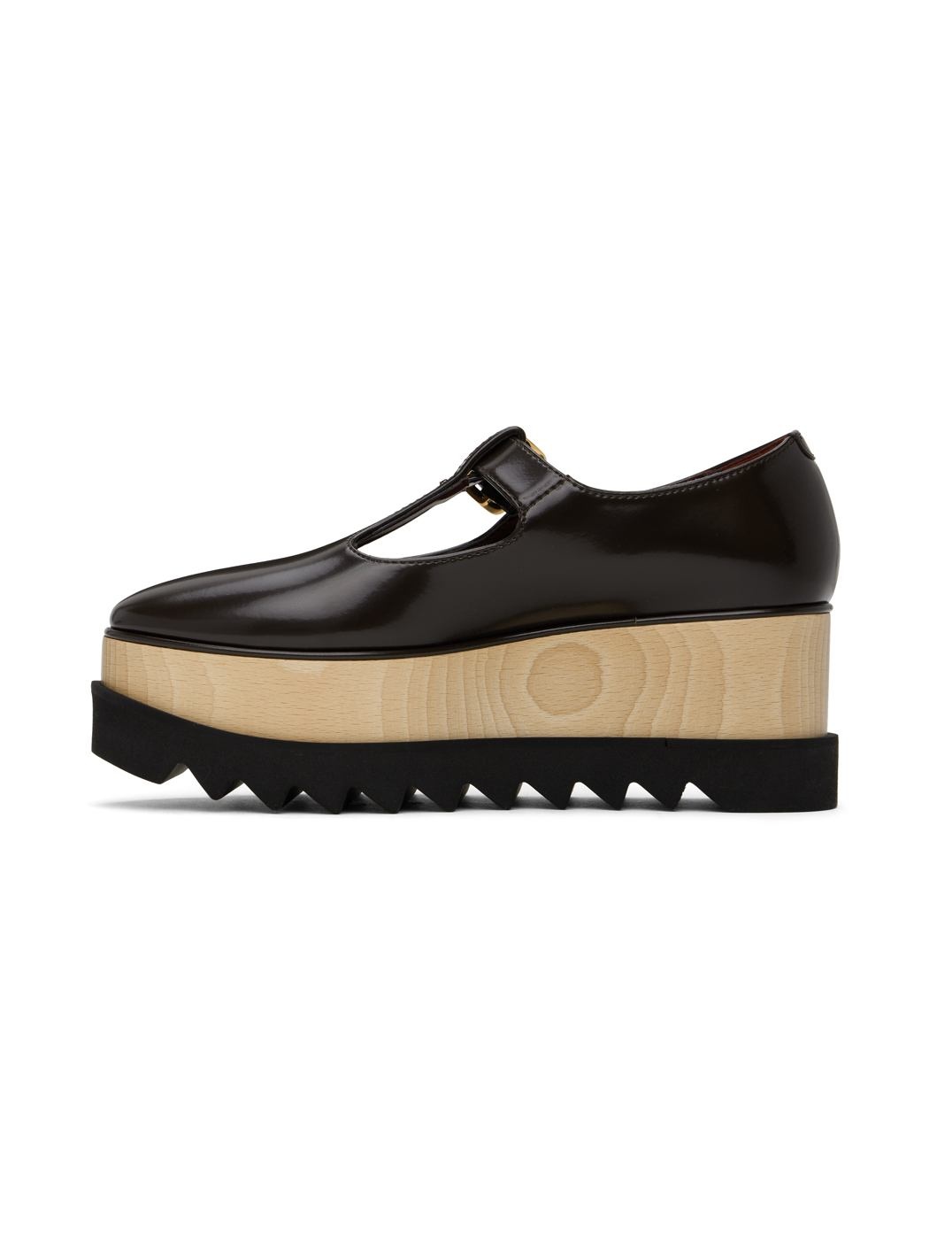 Brown Sneak-Elyse T-Bar Platform Mary Jane Loafers - 3