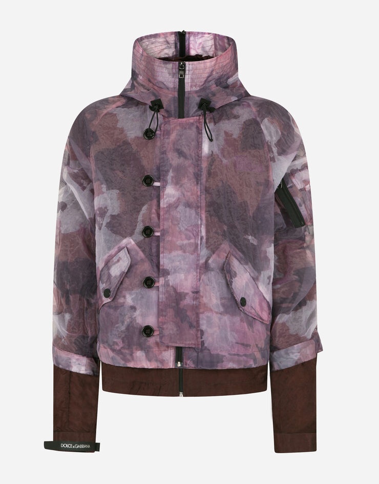 Camouflage-print organza jacket with DG logo - 3