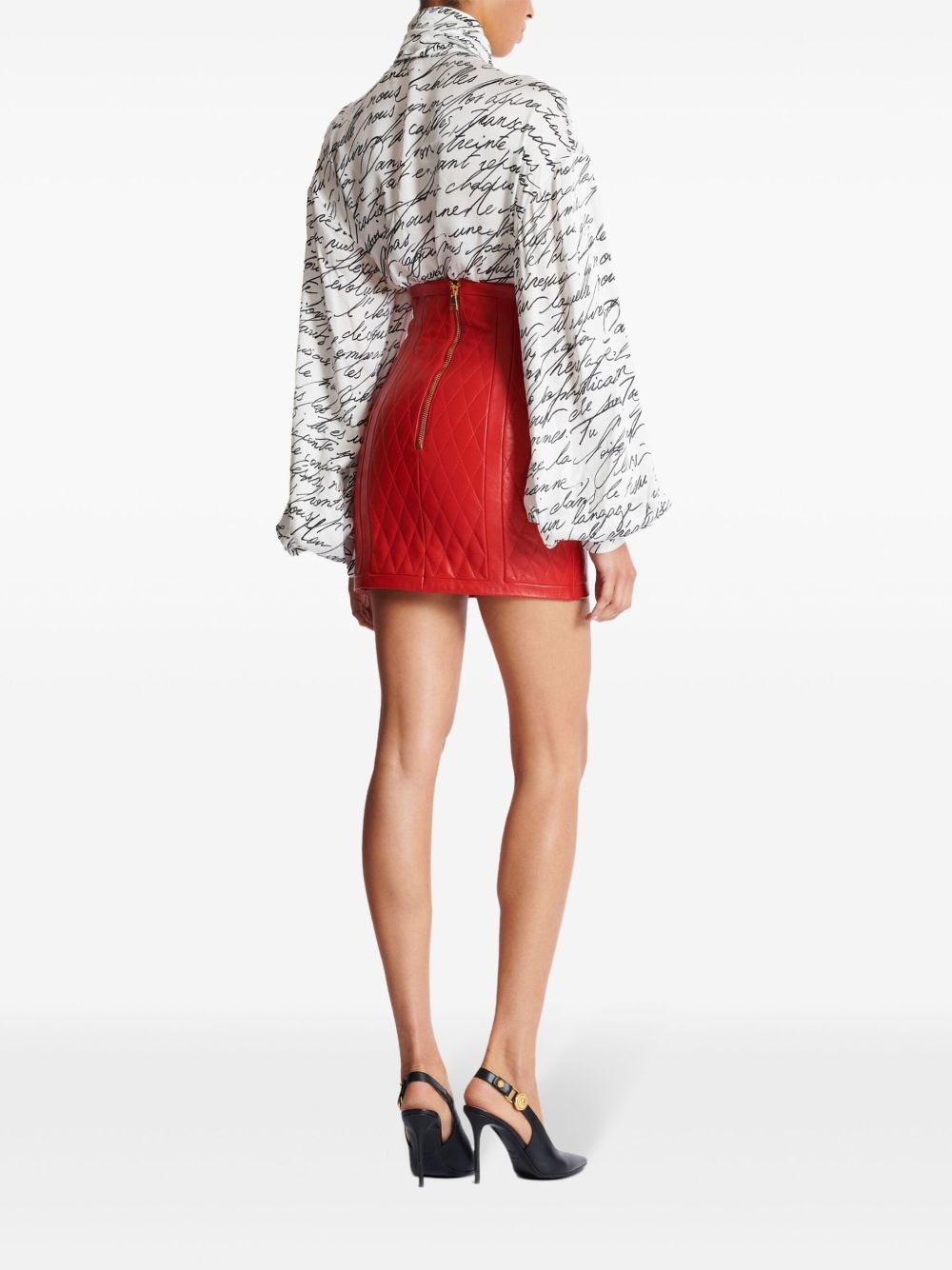 quilted leather mini skirt - 4