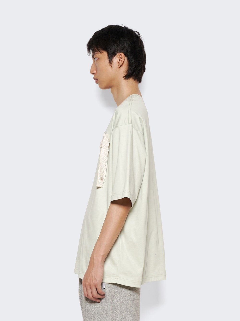 Curb Embroidered T-Shirt Sage Green - 4