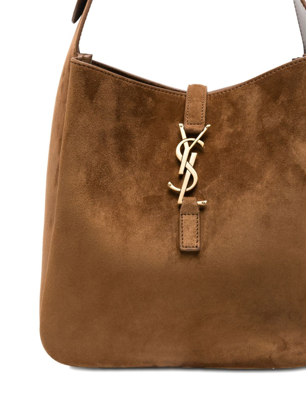 small Le 5 à 7 Supple logo-plaque suede shoulder bag - 4
