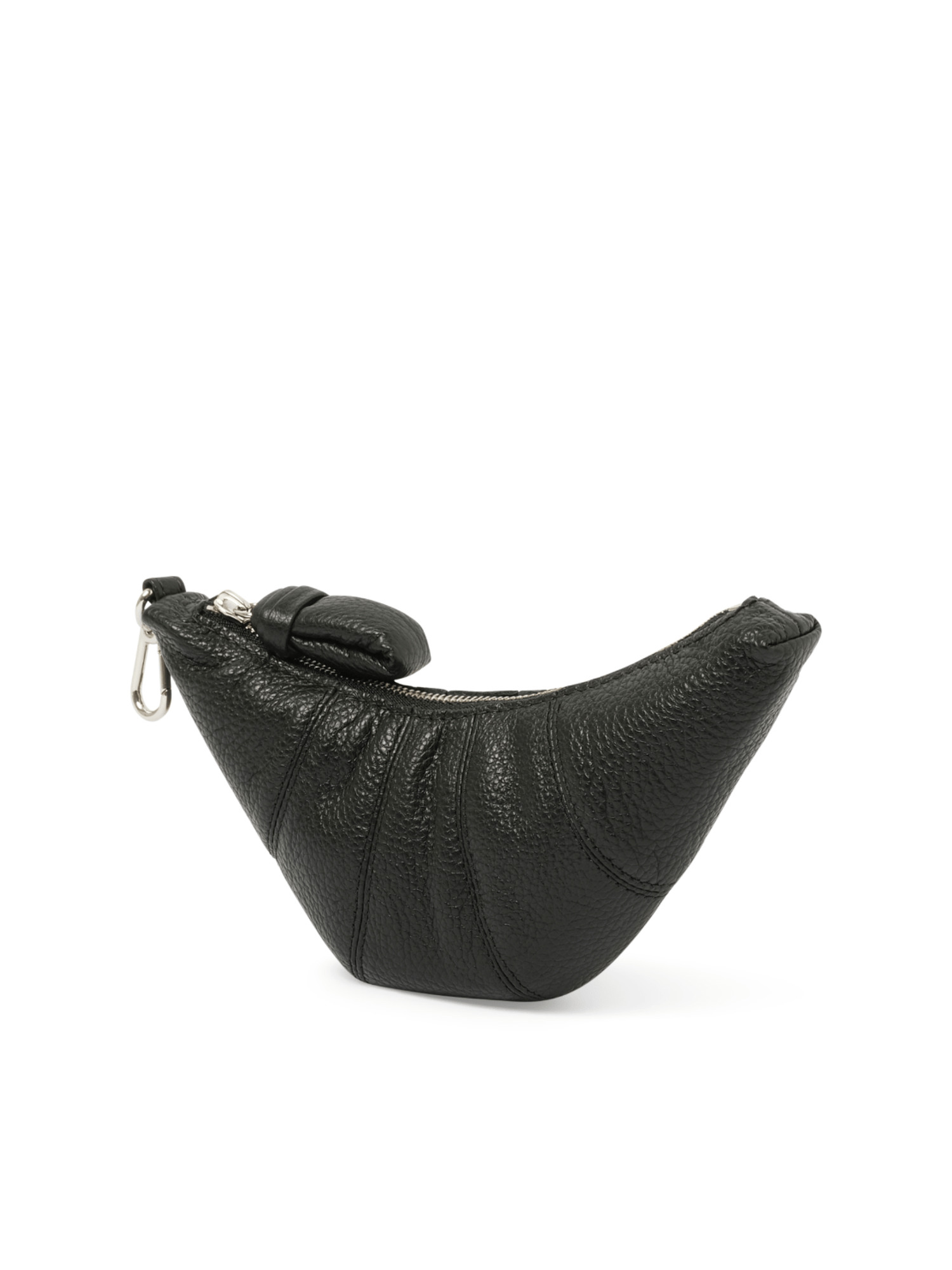 Crossbody Croissant Coin Purse in Black - 2