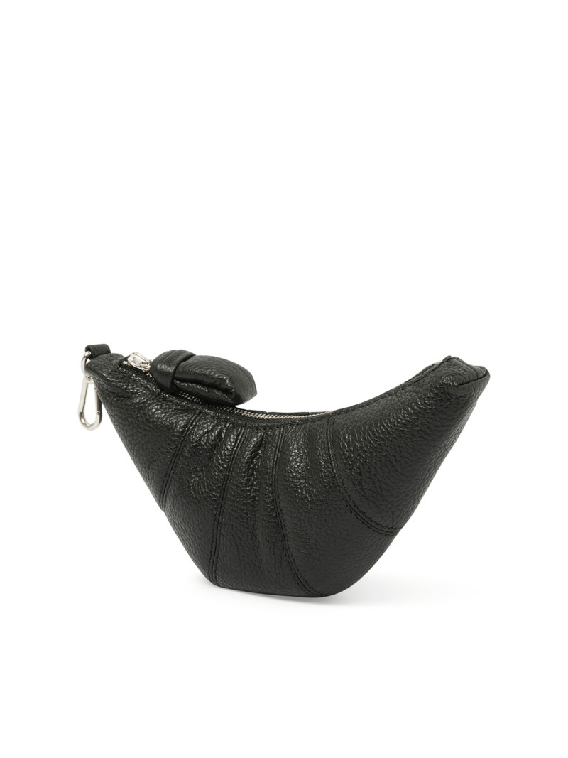 Lemaire Crossbody Croissant Coin Purse in Black outlook