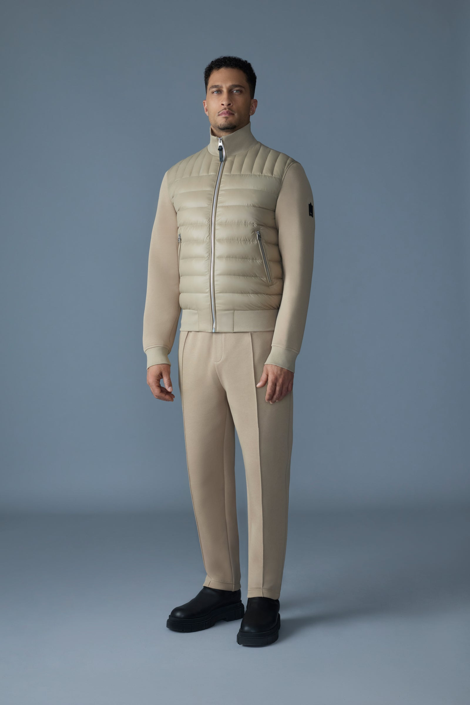 COLLIN-R Nano Down Mixed Media Bomber Jacket - 2