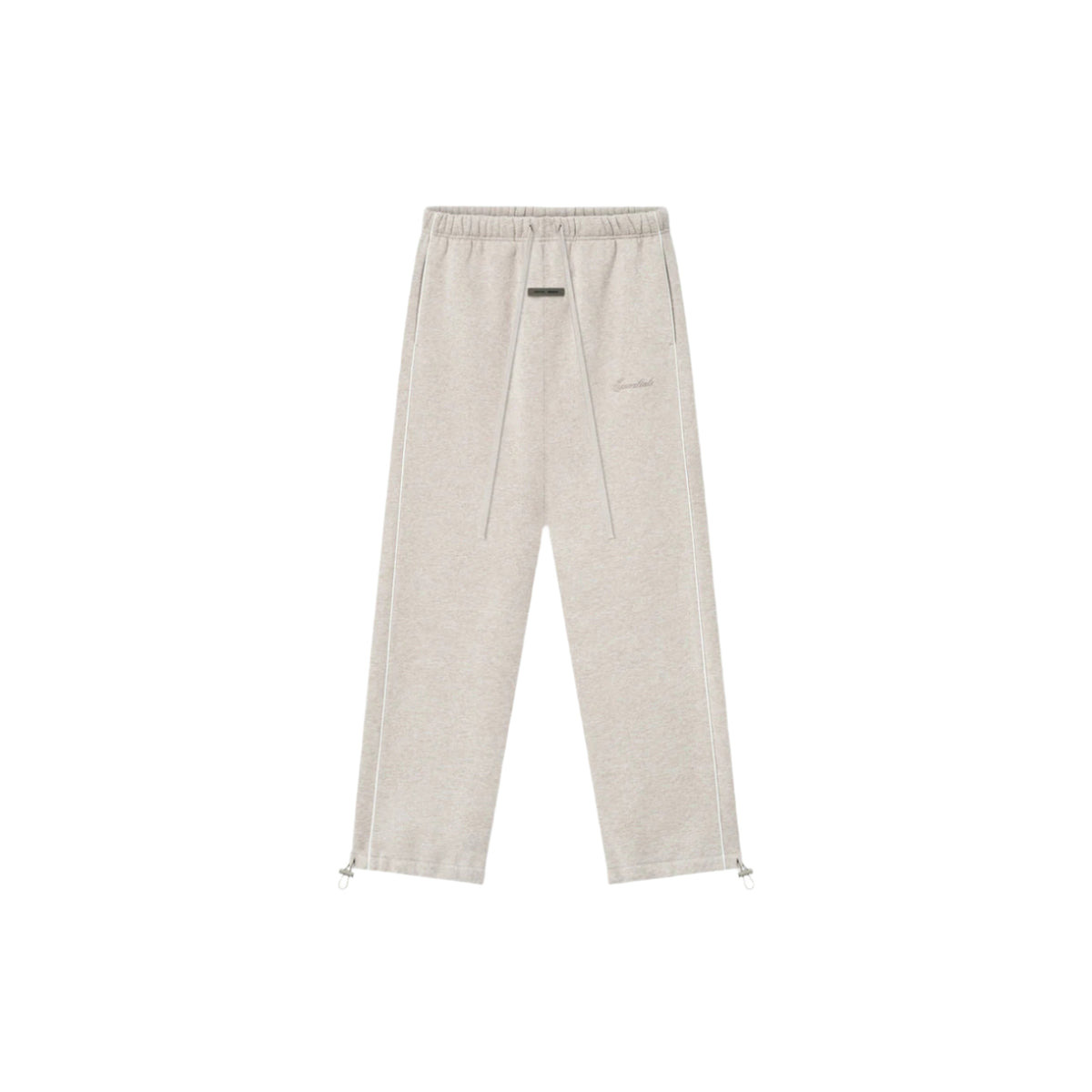 RELAXED FLEECE SWEATPANTS WITH PIPING (HEATHER STONE/CLOUD WHITE) - 11