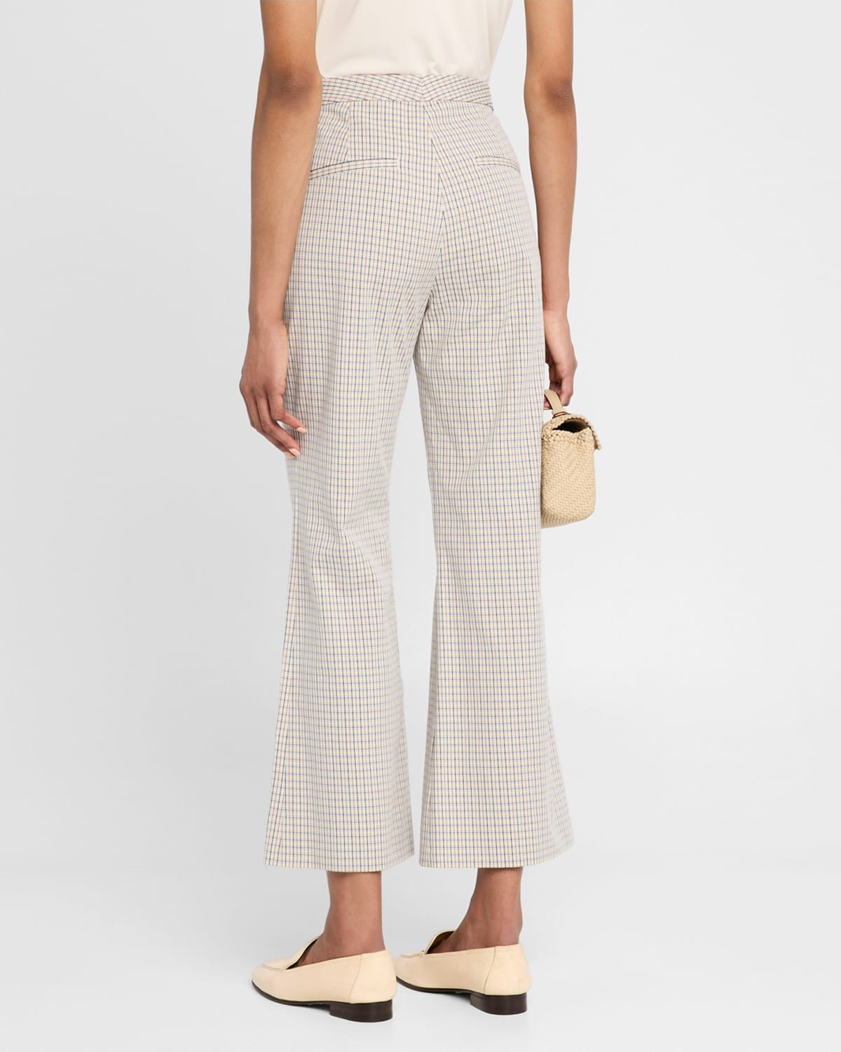 Crop Flare Gardeners Check Pants - 3