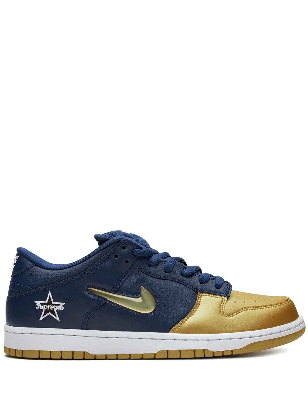 x Supreme SB Dunk Low "Jewel Swoosh Gold/Navy" sneakers - 1