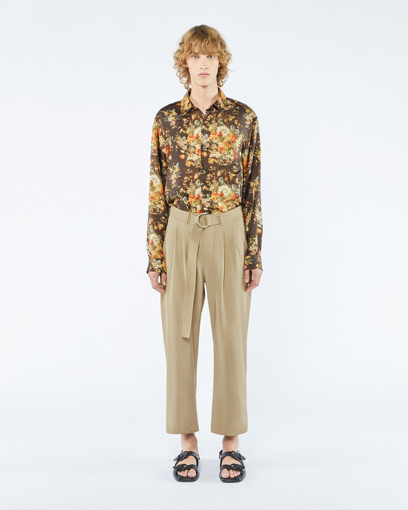 CAIUS - Belted tech-twill pants - Pebble 3