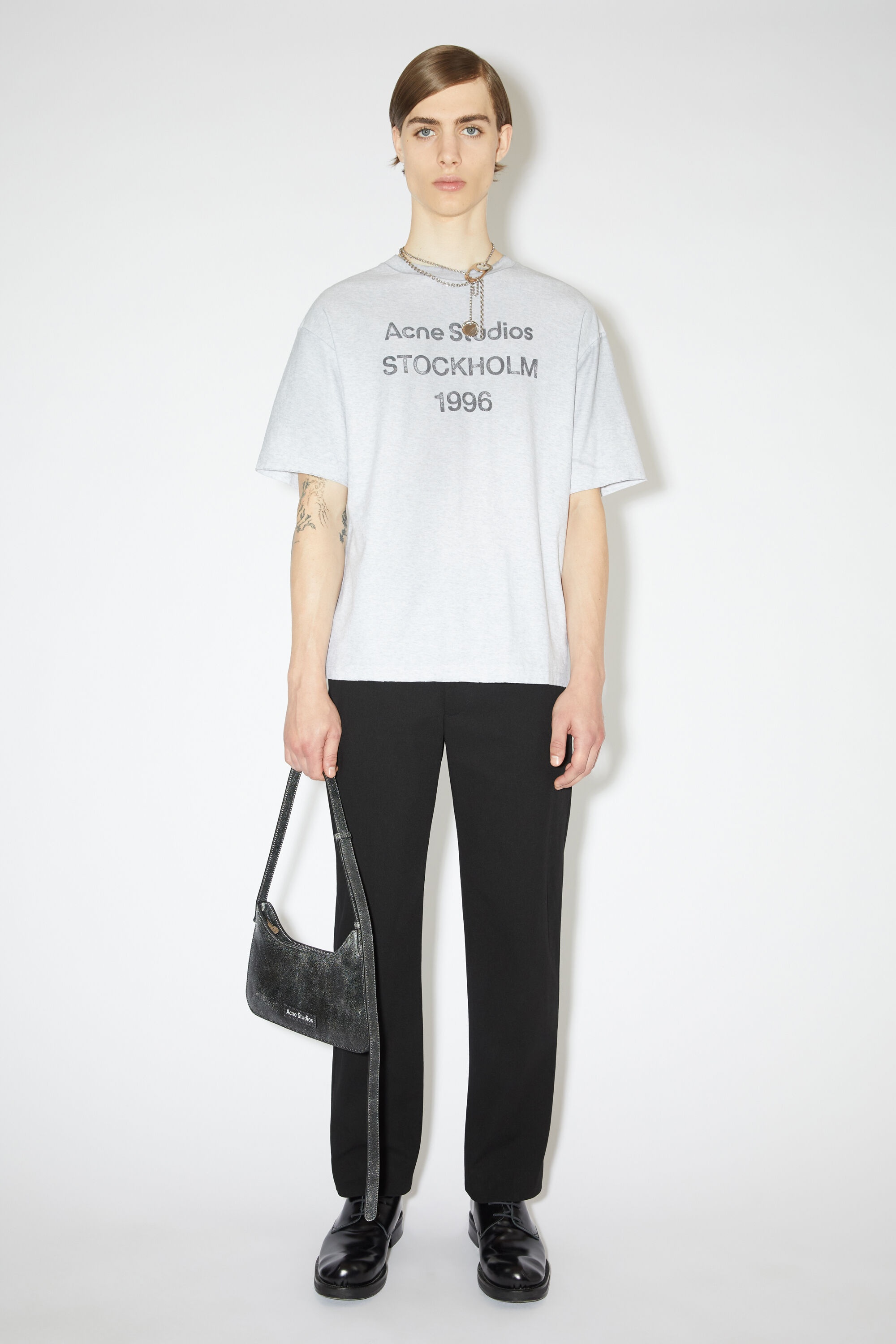 Twill cotton-blend trousers - Black - 2