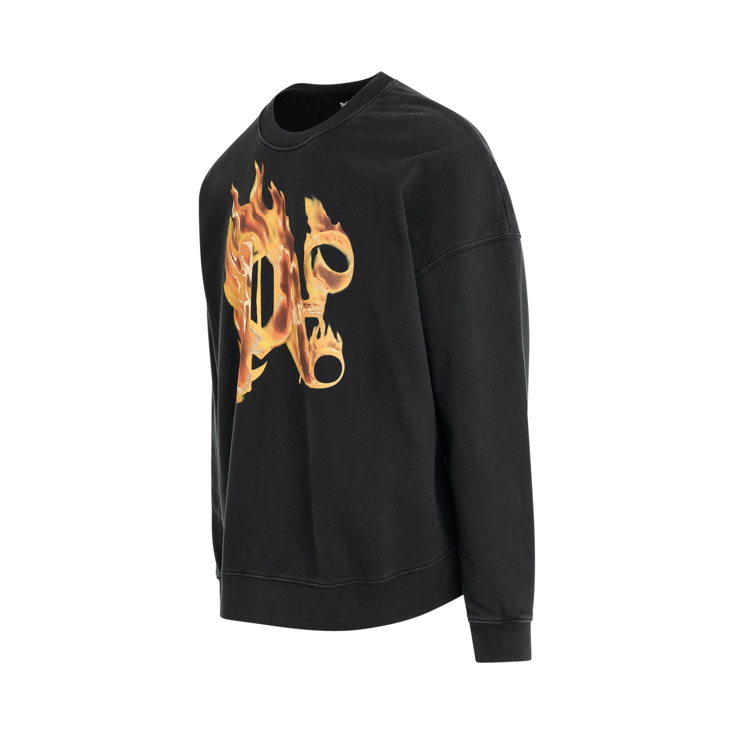 Burning Monogram Sweatshirt in Black/Gold - 2