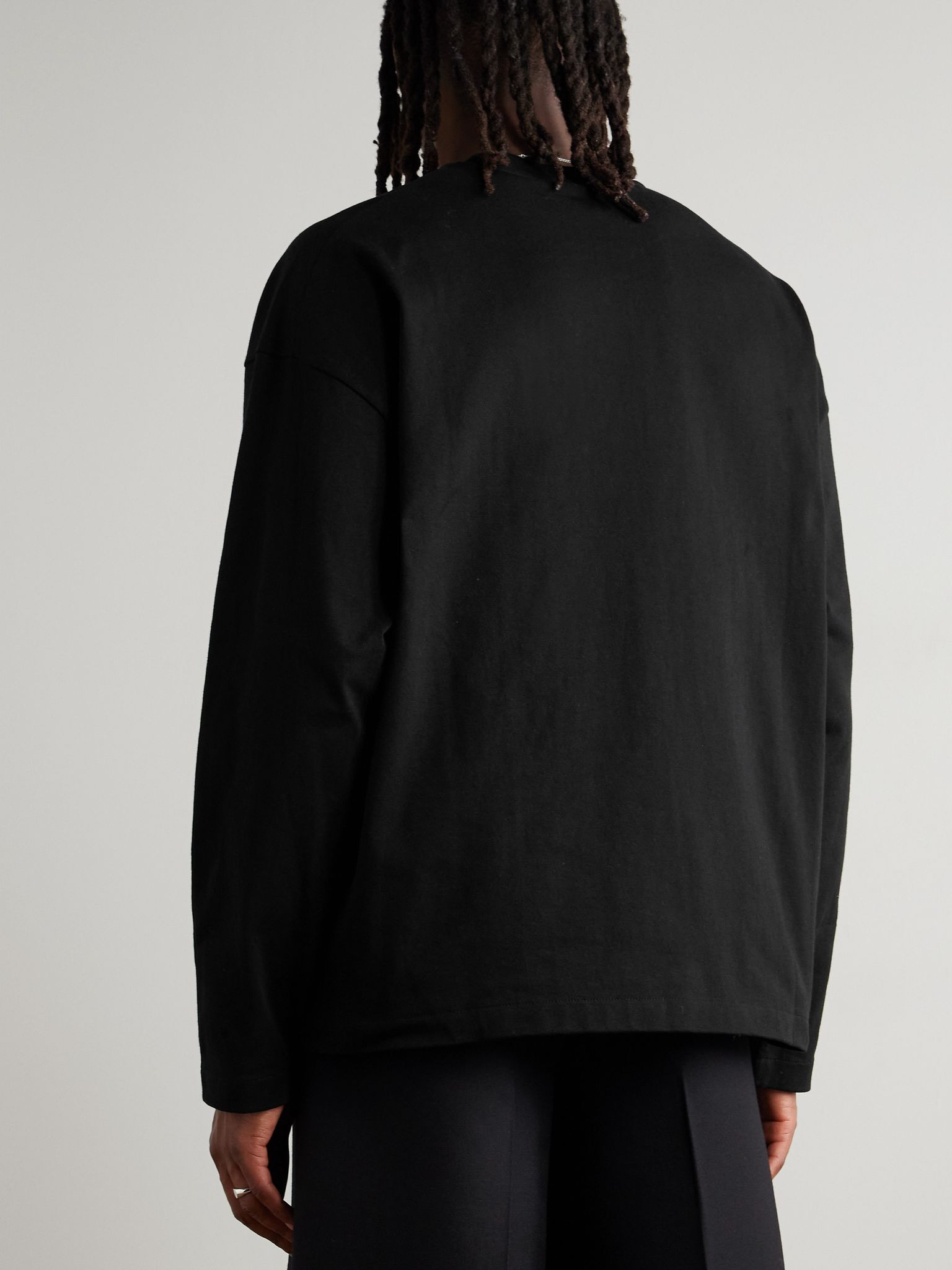 Logo-Print Cotton-Jersey T-Shirt Black - 3