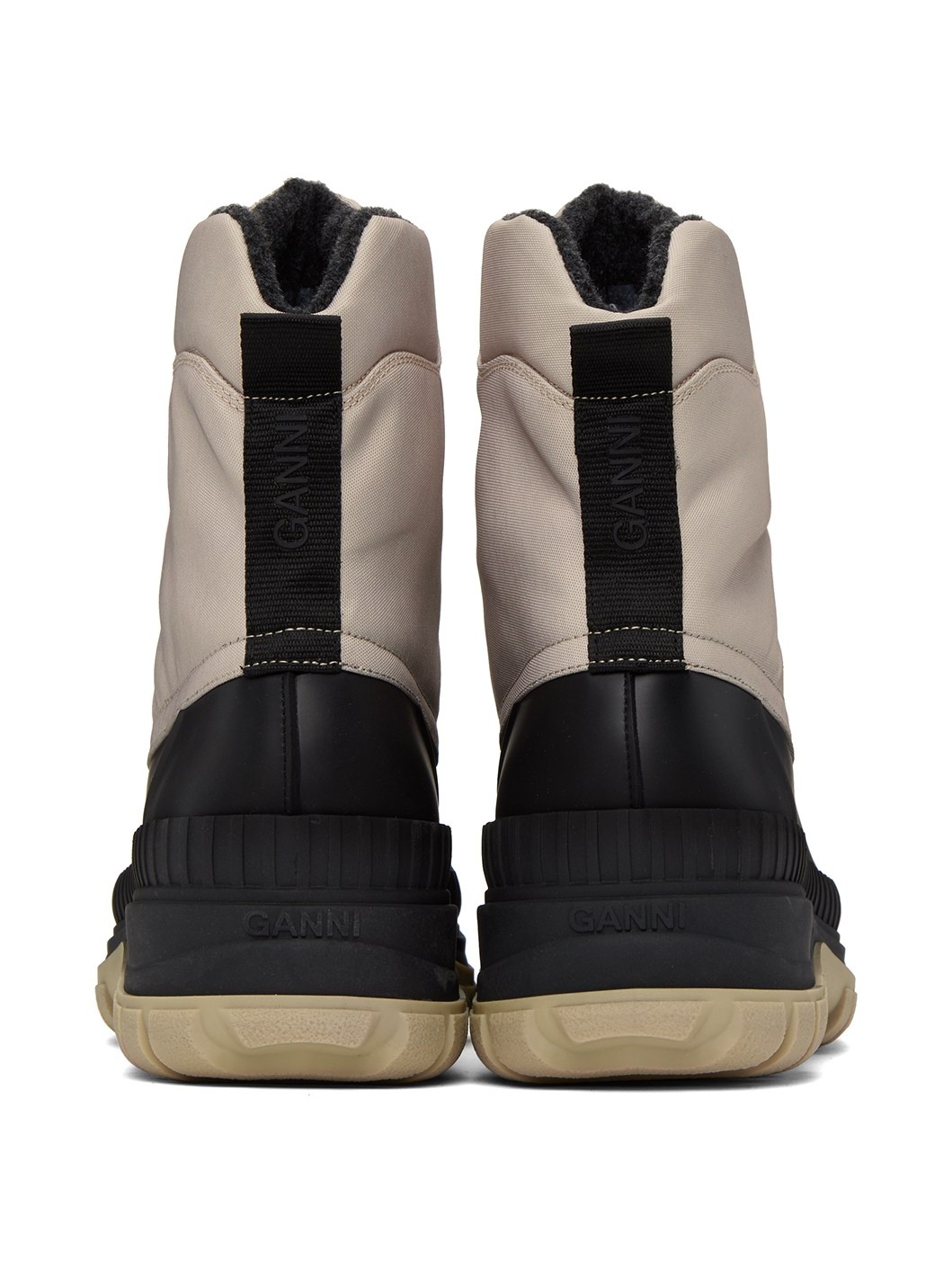 Beige & Black Outdoor Boots - 2
