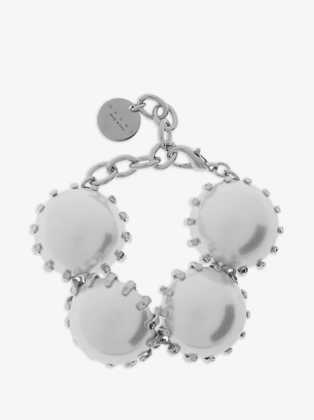 pearl-embellished chain-link bracelet - 1