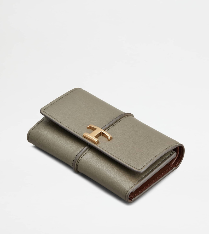 T TIMELESS WALLET IN LEATHER - GREY 4