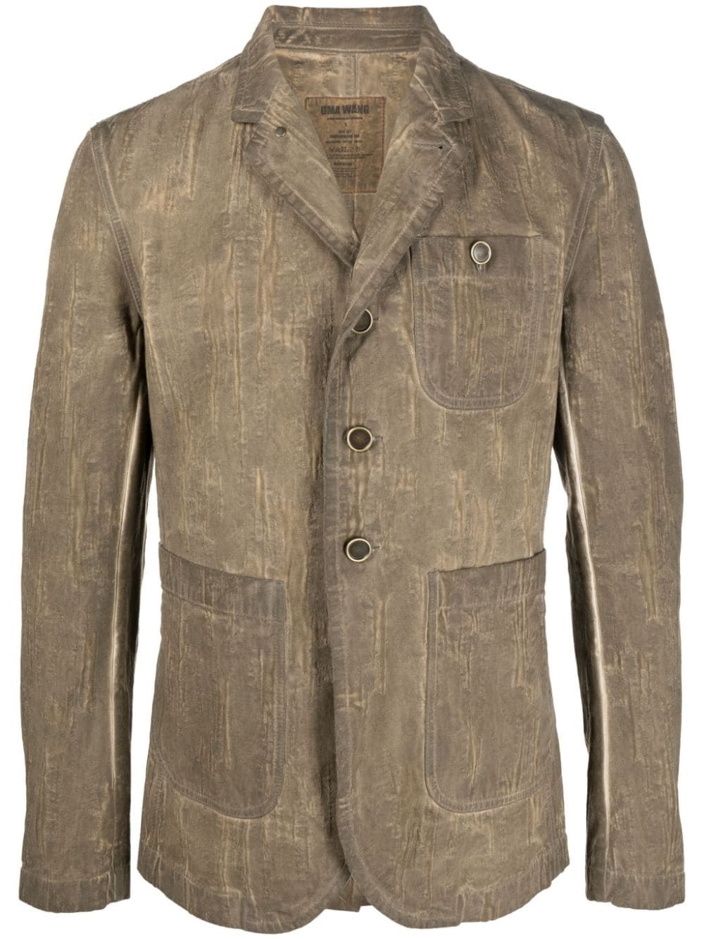 distressed-effect single-breasted blazer - 1