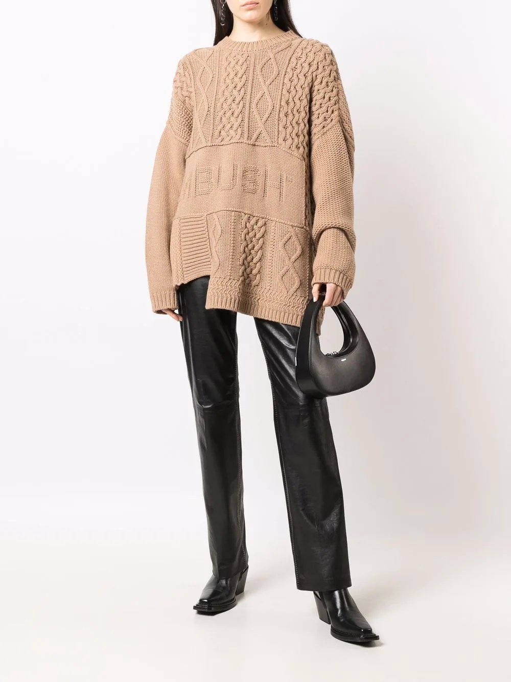 patchwork cable-knit jumper - 2