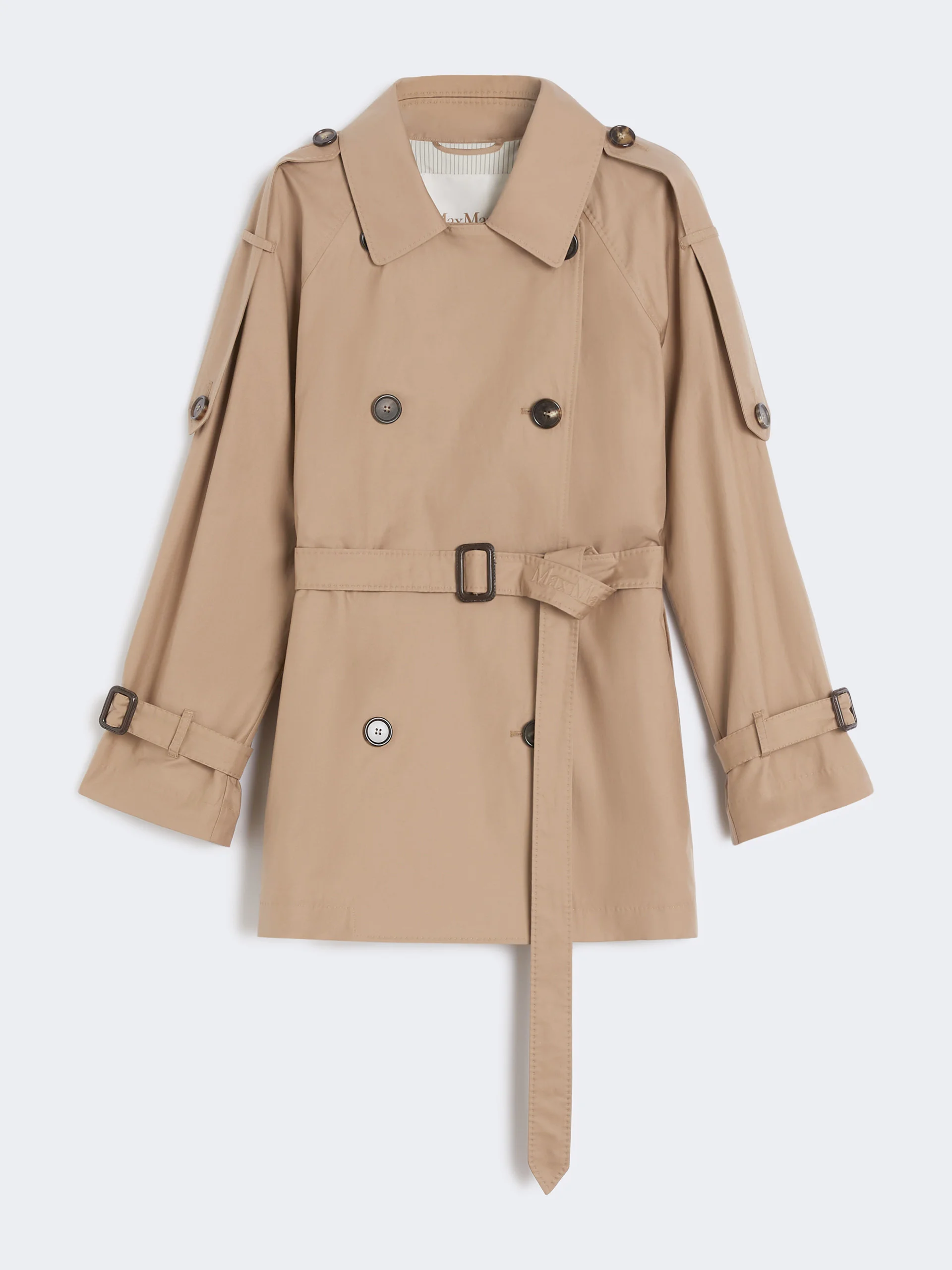 CAROLINE Short double-breasted trench coat in water-repellent cotton twill - 1