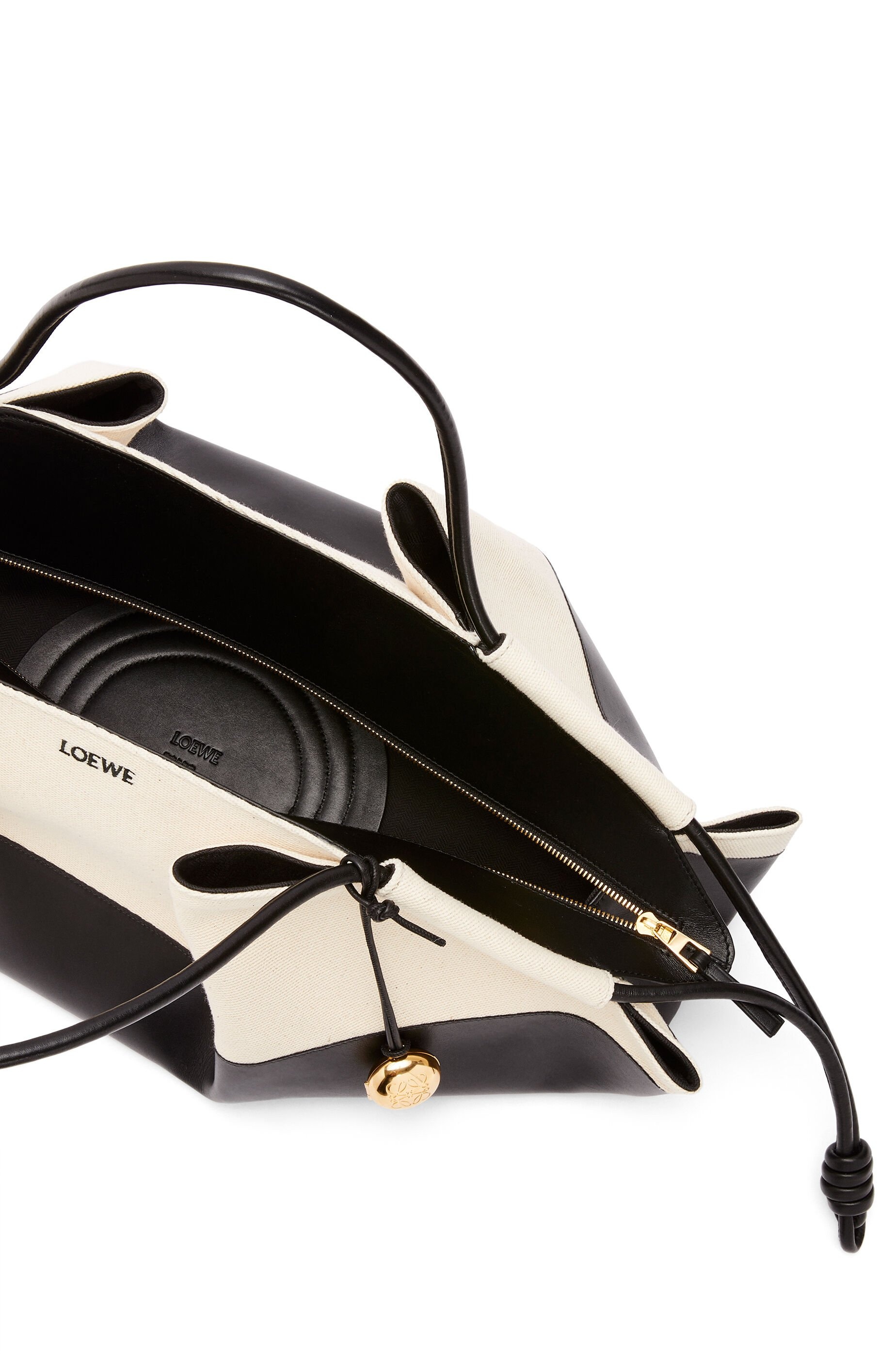 XL Paseo bag in shiny nappa calfskin and canvas - 7
