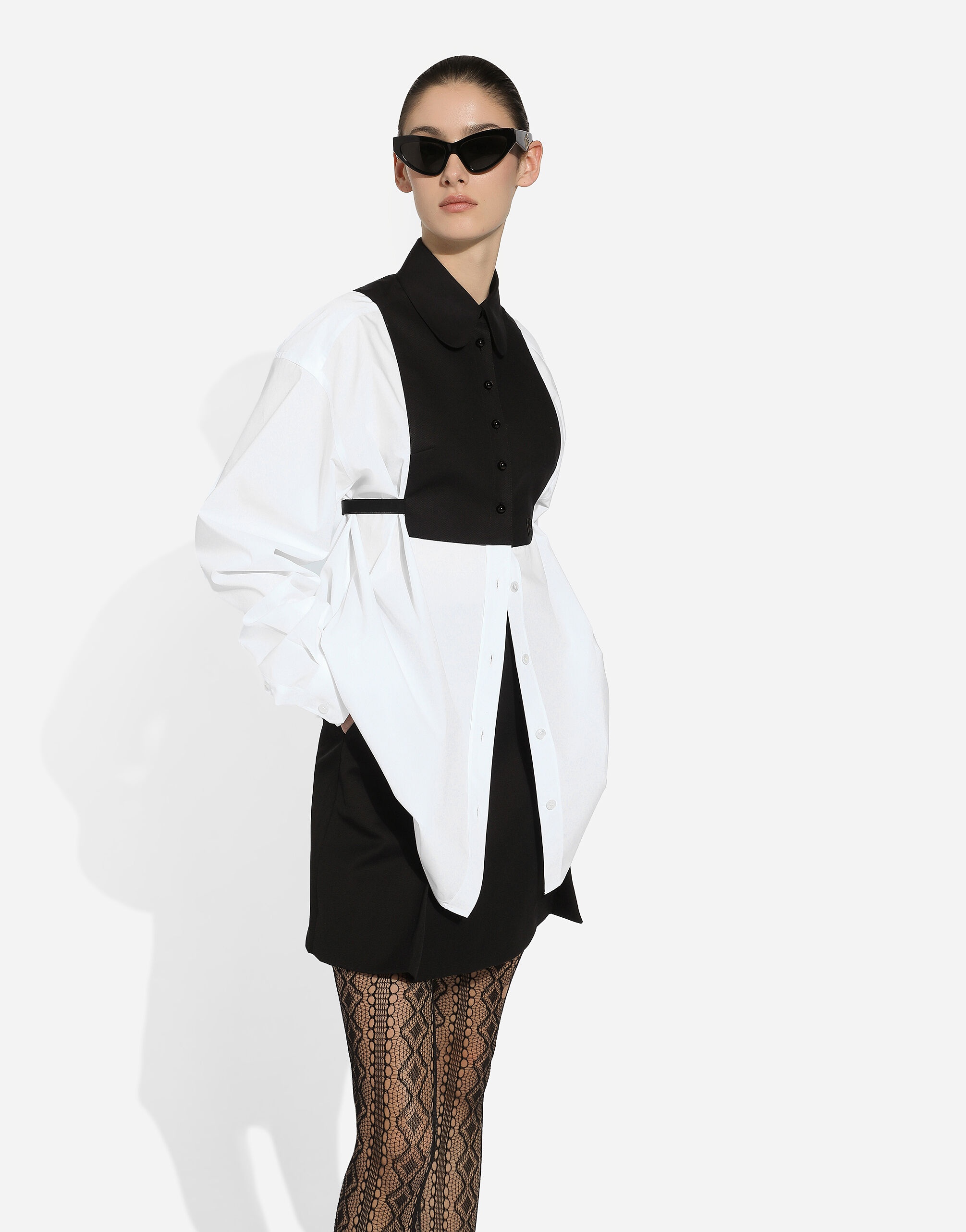 Cotton shirt with contrasting shirt front - 4