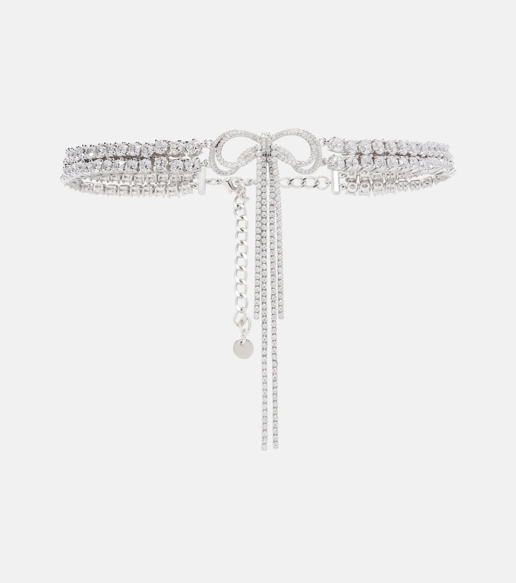 Bow crystal-embellished choker - 1