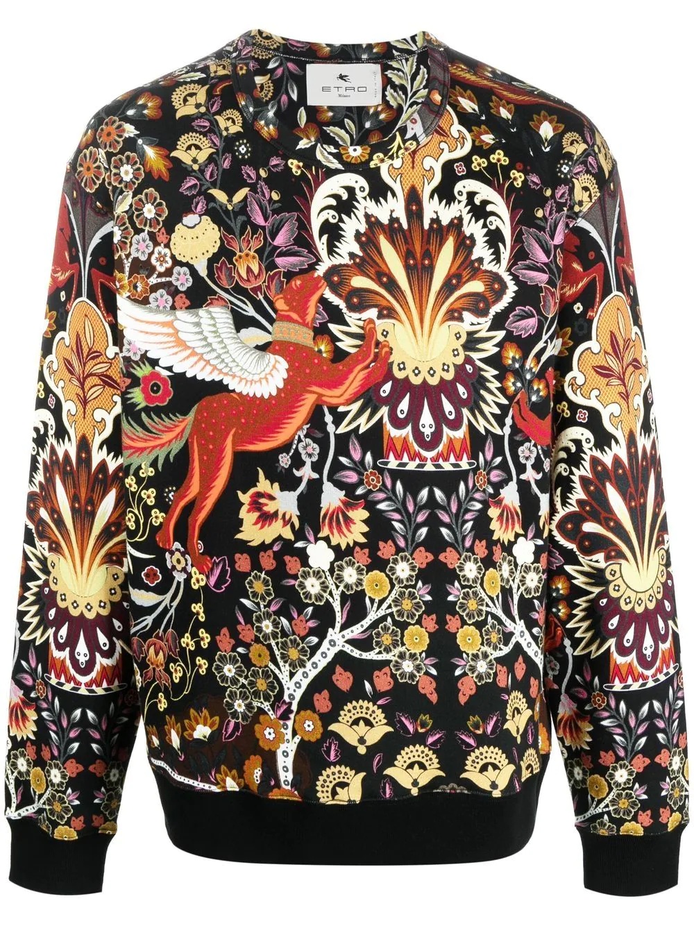 floral ornamental-print cotton sweatshirt - 1